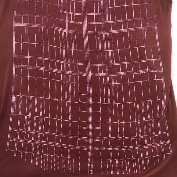 Polly Cooper Brick Red Geometric Sparkle Embellishment Tank Top, Size XL - Picture 3 of 10